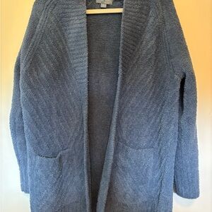 Barefoot Dreams CozyChic Blue Cardigan Sweater Knit